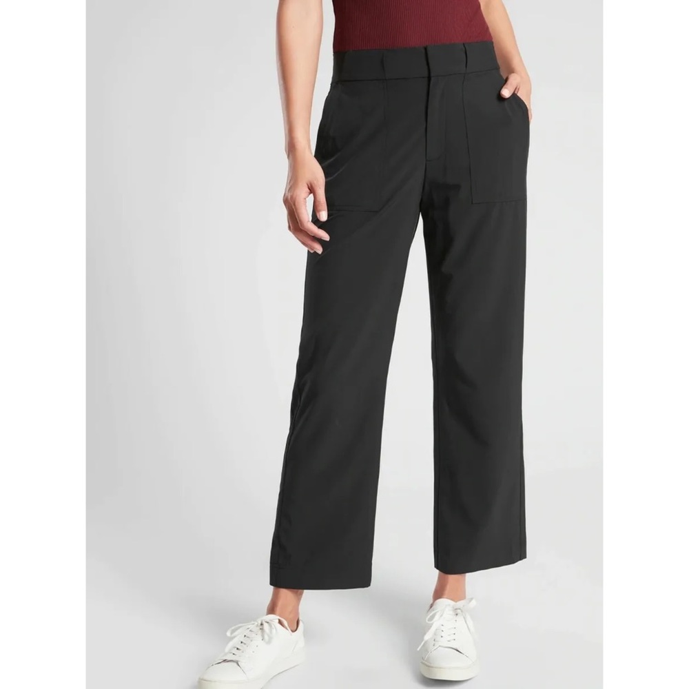 Athleta Tribeca Utility Pants Wide Leg Black 12